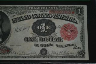 Fr 352 1891 $1 Treasury Note GEM 65 PPQ RED SEAL RARE US currency 3
