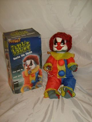 RARE Spirit Halloween Zombie Baby Ouchy The Clown w/Box Animated 2