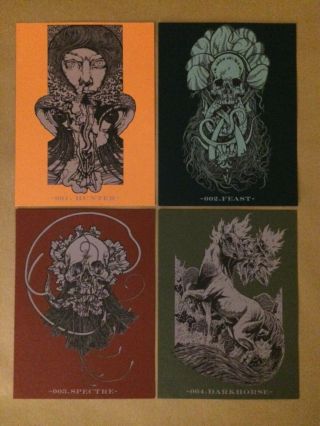 John Baizley 2008 Print Set Of 4 Hunter Feast Spectre Darkhorse Rare