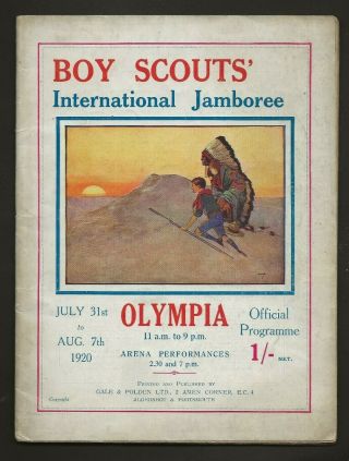 1920 - 1st World Scout Jamboree - Official Programme - Baden Powell - Rare