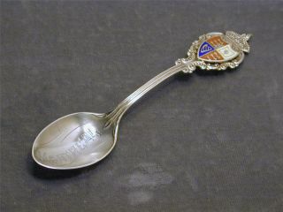 Vintage Montreal Canada Enameled Sterling Silver Souvenir Spoon Crown