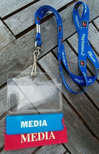 Rare E3 2001 Media Badge Holder From The Los Angeles Show Playstation 2 Lanyard