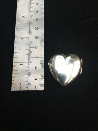 English Antique 1901 Sterling Silver Heart Shape Snuff Pill Box
