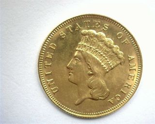 1889 Indian Princess $3 Gold Choice Uncirculated,  Rare This