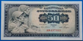 Yugoslavia,  50 Dinara 1965,  Big Size Ser.  Numbers,  Unc,  Rare Type