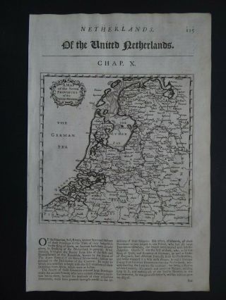 1722 Moll Atlas Map 7 Provinces Of The United Netherlands - Holland - Belgium