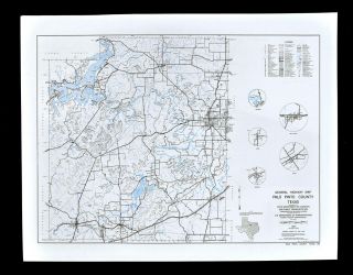 Texas Map - Palo Pinto County - Mineral Wells Possum Kingdom Lake Strawn Oran Tx