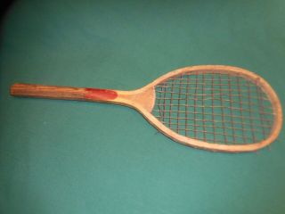 Antique Vintage Early Century Wood Tennis Badminton Racquet Great Display Piece