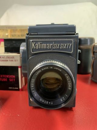 RARE Kalimar Six Sixty Single - Lens Reflex Camera W/80mm 52mm 150mm Lenses 2