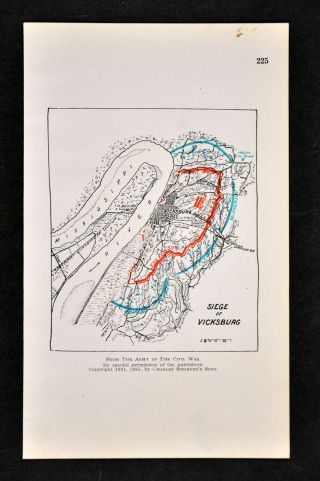 Civil War Map Battle Siege Of Vicksburg Mississippi Sherman Forney Stevenson