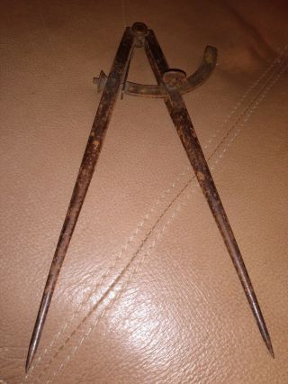 " Rare " Antique Compass / Marked / Large @ 9 1/4 "