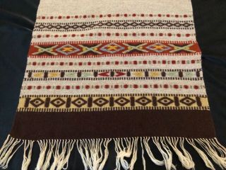Vintage Rare Extra Large Heavy Norwegian Wool Hand Woven Table Runner Norway