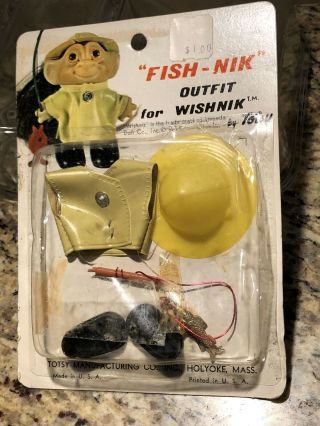 Vintage Totsy Troll Outfit Fish - Nik Fishing Vest Hat Shoes Rod Fish Usa Made