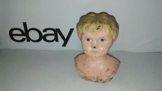 Antique German Tin Shoulder Head Doll Head Only