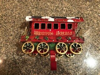 Rare Coach Car Christmas Express Train Stocking Holder Metal Won’t Last