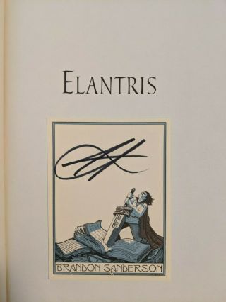 Signed 1st/1st Rare Elantris By Brandon Sanderson [hcdj]