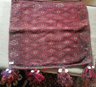 Vintage Central Asian Hand Woven All Wool Salt Bag Tribal Rug Textile