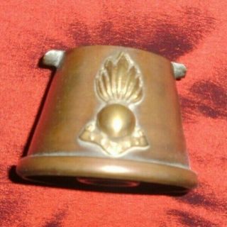 Antique Trench Art Nose Cone Ashtray With Cap Badge.  Millitaria Somme Flanders