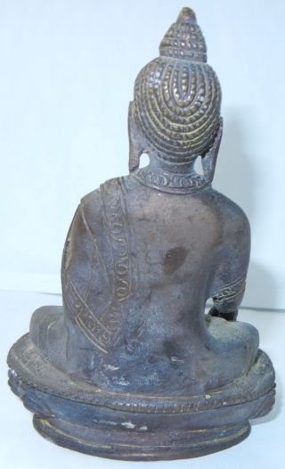 Antique Japanese Nepal Metal (Copper?) Buddha Statue Meditative 2