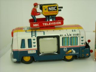 Very Rare Cragstan Tin Battery Operated RCA - NBC Mobile Color TV Truck 2