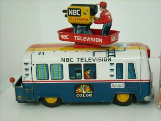 Very Rare Cragstan Tin Battery Operated RCA - NBC Mobile Color TV Truck 3