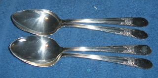 Set Of 4 Vintage " Beloved " Oval Soup Place Tablespoons Wm Rogers Is