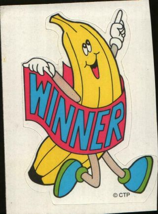 Rare Scratch & Sniff Sticker Ctp Banana Reward Winner 2.  5 " Tall