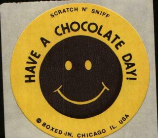 Rare Scratch & Sniff Sticker Boxed In Hershey 