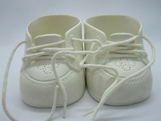 Vintage Cabbage Patch Kids Doll Shoes White Lace Up
