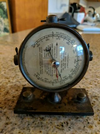 (5b3) Vintage Brass Nautical Barometer By Swift & Anderson,  Inc.  Boston,  Ma Rare