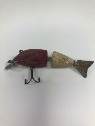 Creek Chub Baby Wiggle Fish Lure 3” Red Head White Body Marked Lip Cond.