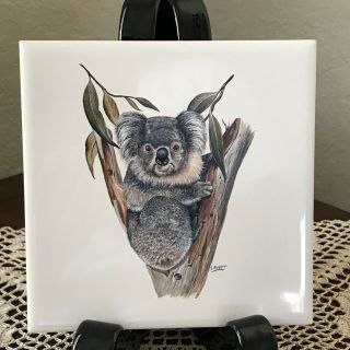 Rare Australian Koala Trivet By Australian Artist Cheryl Lavett