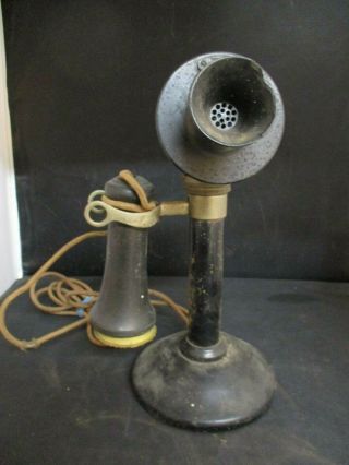 Antique 1901 Kellogg Candlestick Telephone Chicago,  Ill W/ Wiring