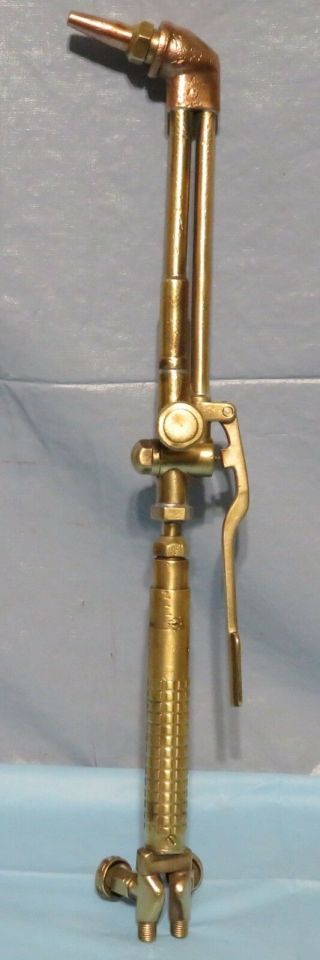 Antique Vintage Brass welding cutting torch FM? corn cob handle Steampunk Art 2