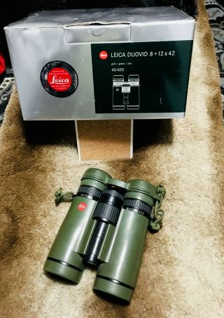 Leica Duovid 8,  12x42 Binoculars Rare Green,  Made In Germany Authentic W/papers