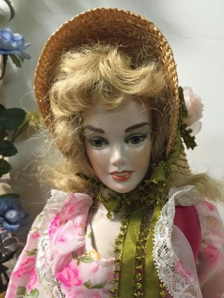 Rare Vintage Porcelain Bisque Agatha Doll By Niada Artist Leda Wilson - Southern