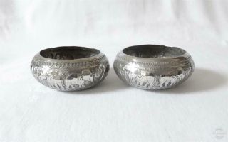 Antique Late 19th Early 20th Century Indian Silver Bowls 178g