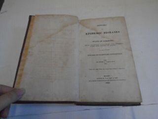 1815 Antique Medical Leather Book,  Epidemic Diseases By Gallup