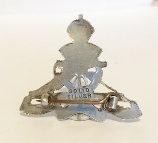 WW2 Antique Royal Artillery Regimental / 925 Silver & Enamel Sweet Heart Badge 3