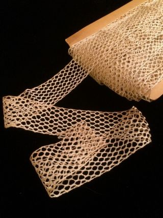 Antique Net Lace French Mesh Victorian Edwardian Sewing Costume Yards Yardage