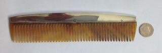 Large Antique Art Deco Hallmarked 1925 Solid Silver & Faux Tortoise Shell Comb.