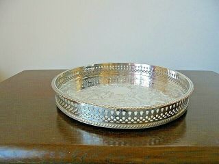 Vintage Sheffield Silver Plated On Copper Gallery Tray