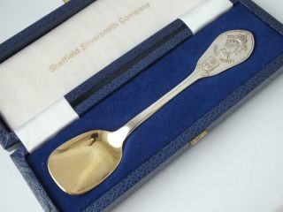 Boxed " Silver Jubilee " Solid Sterling Silver Jam/jelly Spoon 1977/ 15.  1 Cm/ 39g