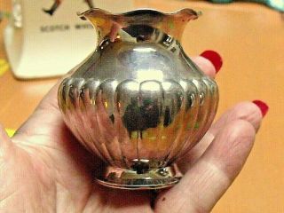 Small 925 Sterling Silver 2.  5 " Vase Wtb 40g