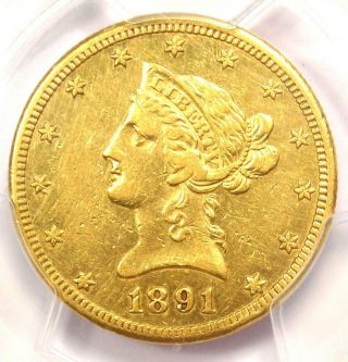 1891 - Cc Liberty Gold Eagle $10 Carson City Coin - Pcgs Vf Details - Rare