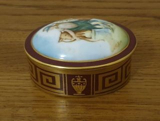 Rare Minton - Trinket Box - Hand Painted & Signed By - W.  R.  Tipton -.