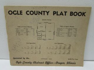 Rare - - - - 1949 Ogle County Illinois Plat Book