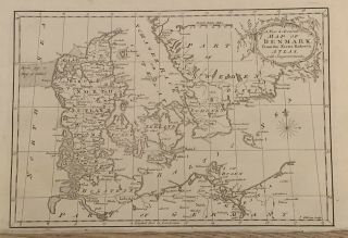 1773 Denmark Antique Map By John Gibson 246 Years Old