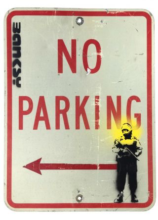 Banksy Happy Copper Stencil On Metal Street Art 18x24” Sign 2012 Rare