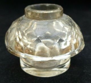Unusual Antique 19th Century French Faceted Cut Glass Inkwell